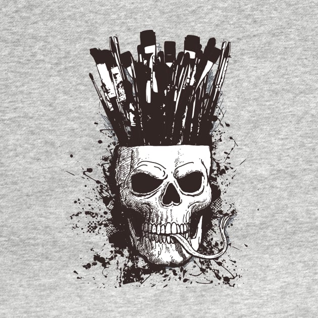 Skull artist brushes by Lizarius4tees